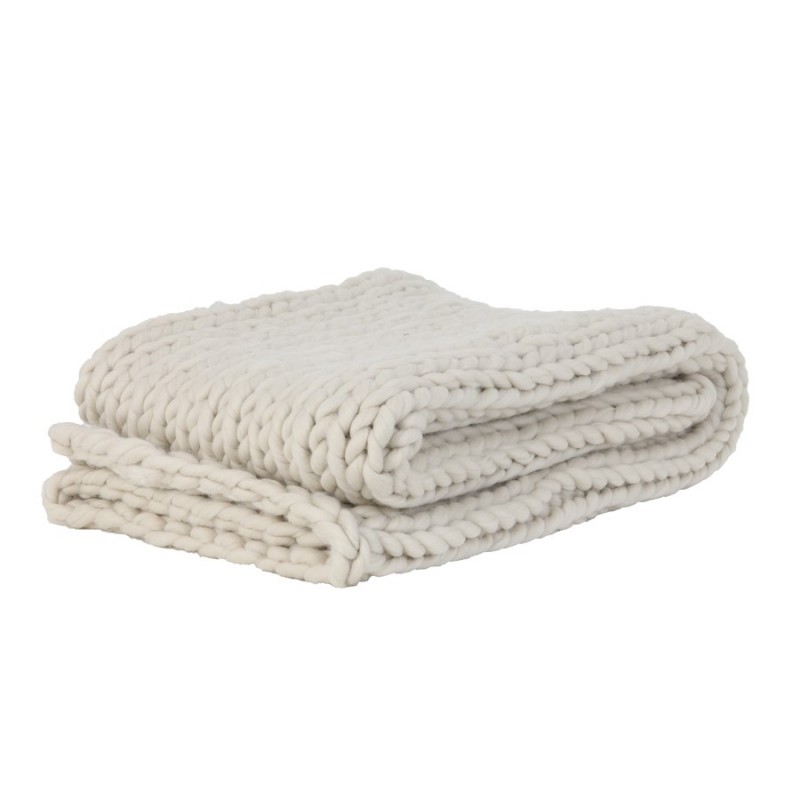 HEAVY KNITTED BLANKET CREAM - BLANKETS, TOWELS HEAVY KNITTED BLANKET CREAM - BLANKETS, TOWELS